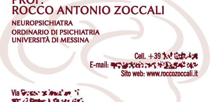 Business card Prof. Rocco Antonio Zoccali